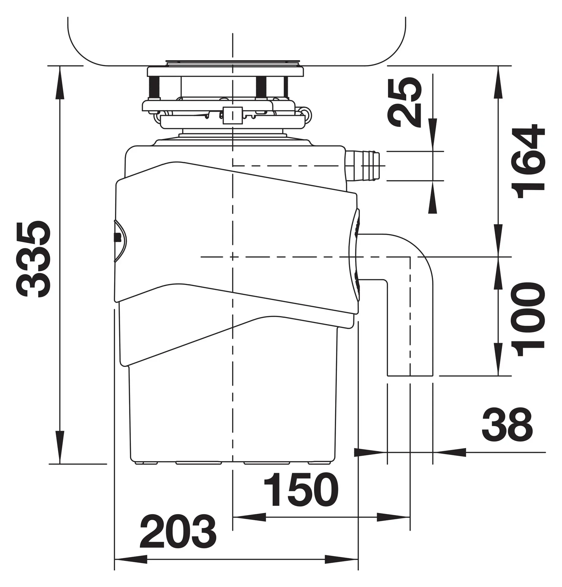 Blanco Toebehoren - Spoelbak-shredder Voor Keukenafval FWD MEDIUM 526647 4 Blanco Toebehoren - Spoelbak-shredder Voor Keukenafval FWD MEDIUM 526647 - Afbeelding 2