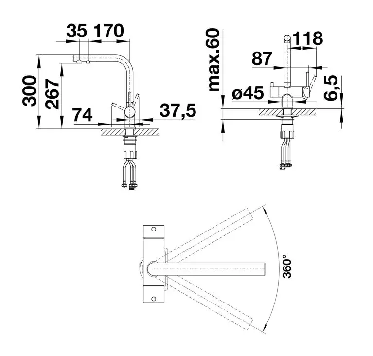 Blanco Fontas II - Keukenkraan Met Filterfunctie, Donker Staal 527736 4 Blanco Fontas II - Keukenkraan Met Filterfunctie, Donker Staal 527736 - Afbeelding 2