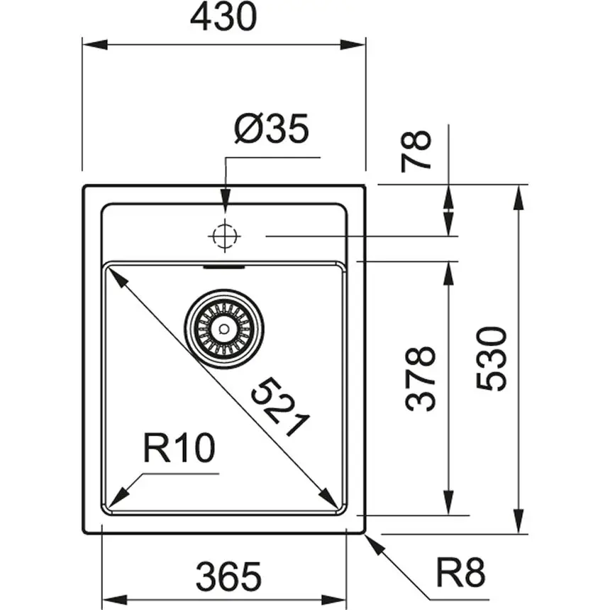 Franke Sirius - SID 610-40 Tectonite Spoelbak, 43x53 Cm, Zwart 114.0503.041 4 Franke Sirius - SID 610-40 Tectonite Spoelbak, 43x53 Cm, Zwart 114.0503.041 - Afbeelding 2