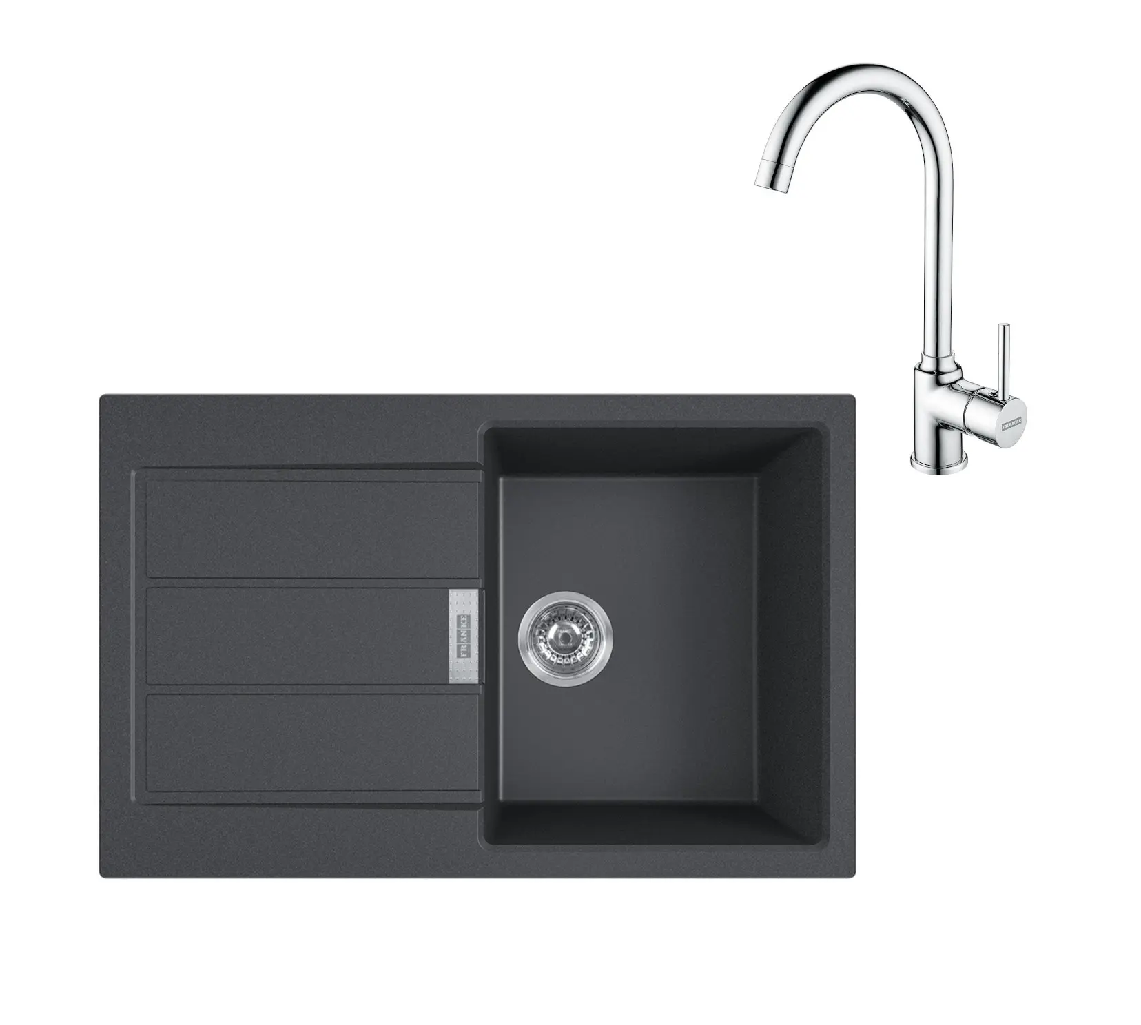 Franke Sets - Keukenset T104, Tectonite Spoelbak S2D 611-78 En Keukenkraan FP 9000.031, Zwart/chroom 143.0675.726 3 Franke Sets - Keukenset T104, Tectonite Spoelbak S2D 611-78 En Keukenkraan FP 9000.031, Zwart/chroom 143.0675.726