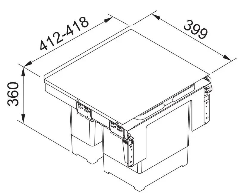 Franke Sorters - Garbo 45-2 Inbouw Afvalemmer 121.0200.692 4 Franke Sorters - Garbo 45-2 Inbouw Afvalemmer 121.0200.692 - Afbeelding 2