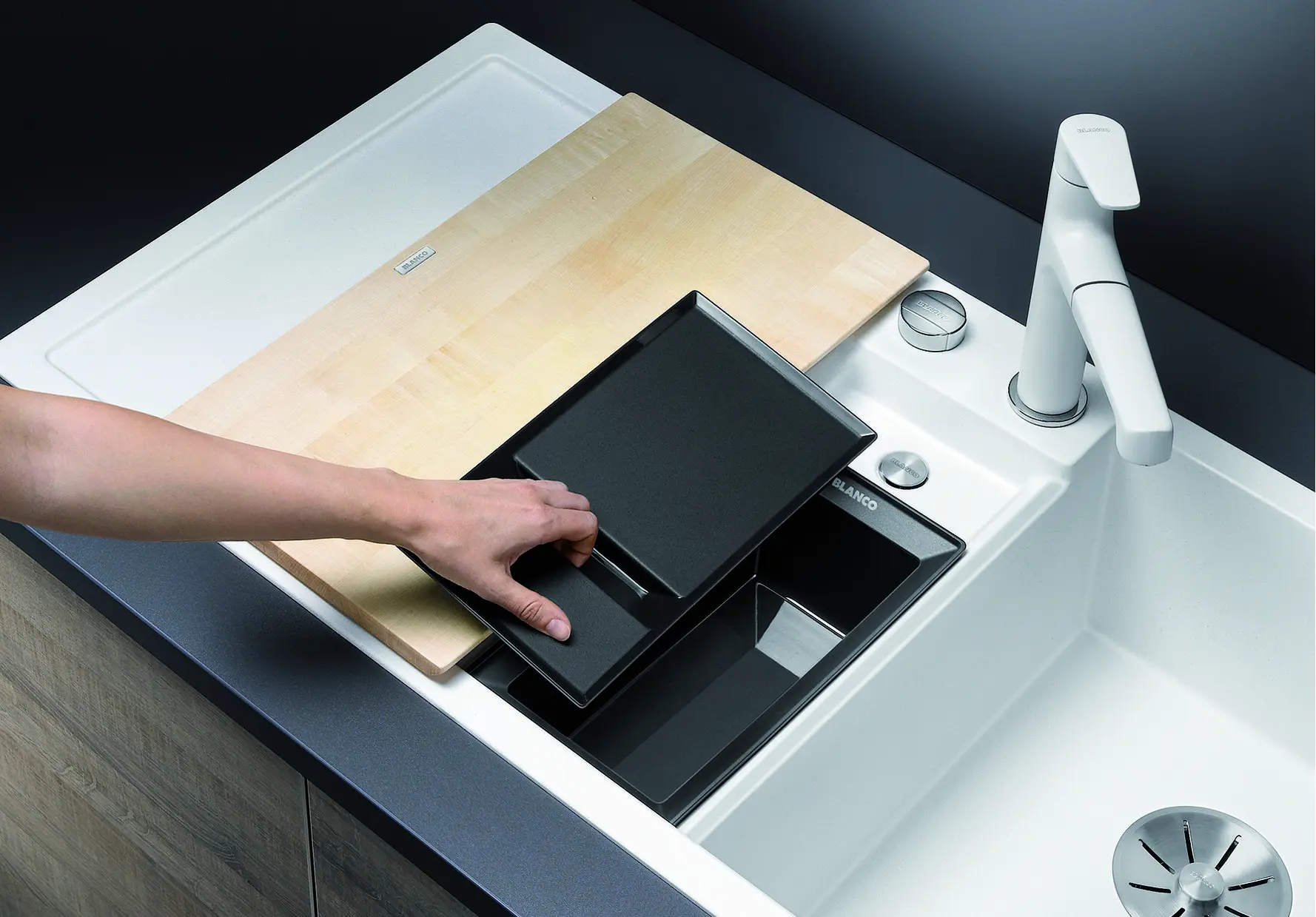 Blanco Collectis 6 - Silgranit Spoelbak, 100x51 Cm, Met Draaiknopbediening En Met Accessoires, Wit 523348 10 Blanco Collectis 6 - Silgranit Spoelbak, 100x51 Cm, Met Draaiknopbediening En Met Accessoires, Wit 523348 - Afbeelding 8