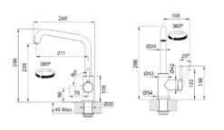 Franke Lina - Keukenkraan FS 2847.031, Chroom 115.0728.473 -SANITINO WINKEL 0da137302ea80e746fb2e691