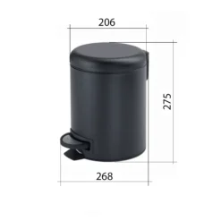 Sapho Gedy Badkameraccessoires - Potty Afvalbak 5l, Soft Close, Mat Zwart 330914 -SANITINO WINKEL 0e1ba255985281ff26831cac