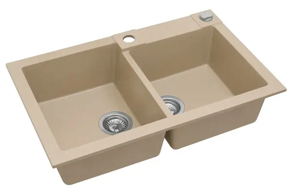 Alveus Rock - Granieten Spoelbak 78x48 Cm, Met Draaiknopbediening, Beige 1090962 5 Alveus Rock - Granieten Spoelbak 78x48 Cm, Met Draaiknopbediening, Beige 1090962 - Afbeelding 3