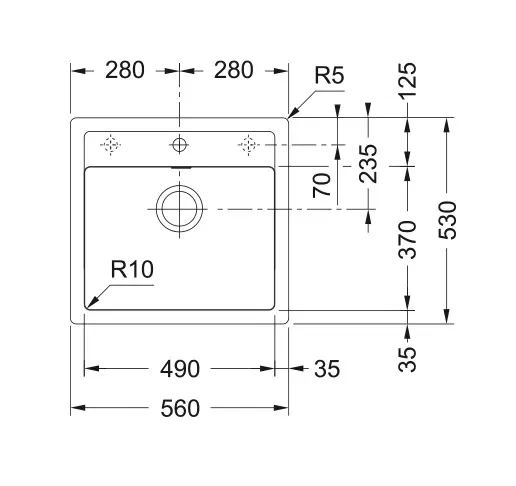 Franke Sirius - SID 610 Tectonite Spoelbak, 56x53 Cm, Zwart 114.0264.011 4 Franke Sirius - SID 610 Tectonite Spoelbak, 56x53 Cm, Zwart 114.0264.011 - Afbeelding 2