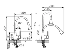 Novaservis Ferro - Keukenkraan Met Flexibele Arm En Sproeikop, Zwart/chroom 70720,0C -SANITINO WINKEL 1a21ed1547f169b96b4bb4c9