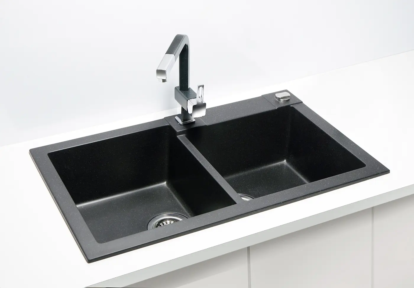 Alveus Rock - Granieten Spoelbak 78x48 Cm, Met Draaiknopbediening, Carbon 1090965 6 Alveus Rock - Granieten Spoelbak 78x48 Cm, Met Draaiknopbediening, Carbon 1090965 - Afbeelding 4