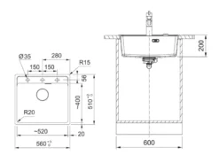 Franke Maris - Fragraniet Spoelbak MRG 610-52 RTL, 56x51 Cm, Grijs Leisteen 114.0718.778 5 Franke Maris - Fragraniet Spoelbak MRG 610-52 RTL, 56x51 Cm, Grijs Leisteen 114.0718.778 -SANITINO WINKEL 1ad8dd0b1b55d92640b7c166