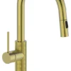 Sapho Kranen - Keukenkraan Met Uittrekbare Vuistdouche, Mat Goud FR576GB