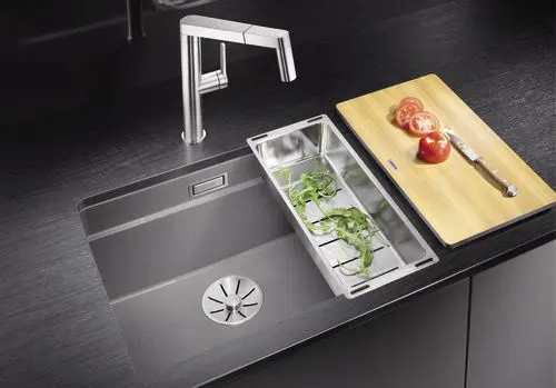 Blanco Etagon 500 - Silgranit Spoelbak, 53x46 Cm, Met Verschuifbare Rails, Zwart 525887 7 Blanco Etagon 500 - Silgranit Spoelbak, 53x46 Cm, Met Verschuifbare Rails, Zwart 525887 - Afbeelding 5