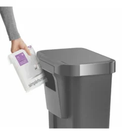 Simplehuman Afvalemmers - Afvalbak 45 L, Met Zakvak, Roestvrij Staal/grijs CW1386CB -SANITINO WINKEL 206f12be1efc6fbb1628549e