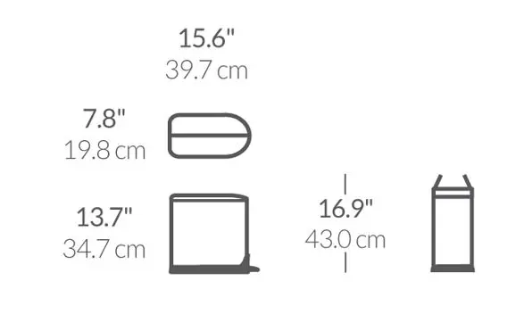 Simplehuman Afvalemmers - Afvalbak 10 L, Geborsteld Roestvrij Staal CW1899 4 Simplehuman Afvalemmers - Afvalbak 10 L, Geborsteld Roestvrij Staal CW1899 - Afbeelding 2