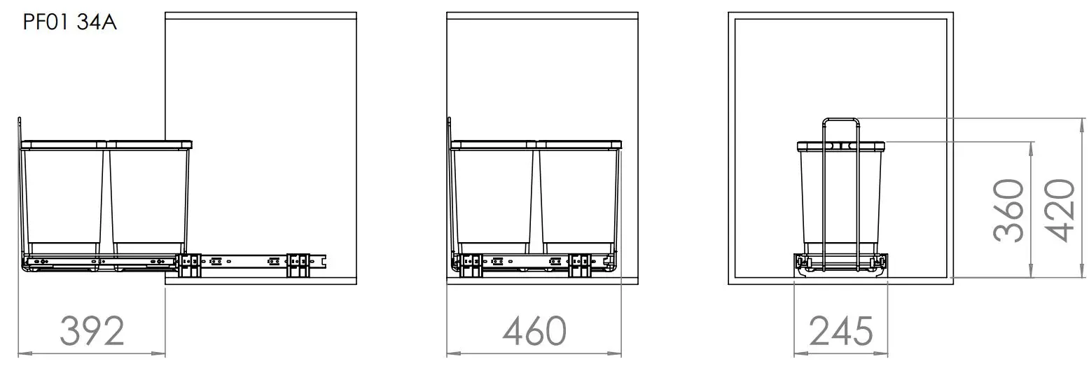 Elletipi Ecofil - Ingebouwde Afvalbak, Verdeeld, 26 L PF01 34A1 4 Elletipi Ecofil - Ingebouwde Afvalbak, Verdeeld, 26 L PF01 34A1 - Afbeelding 2