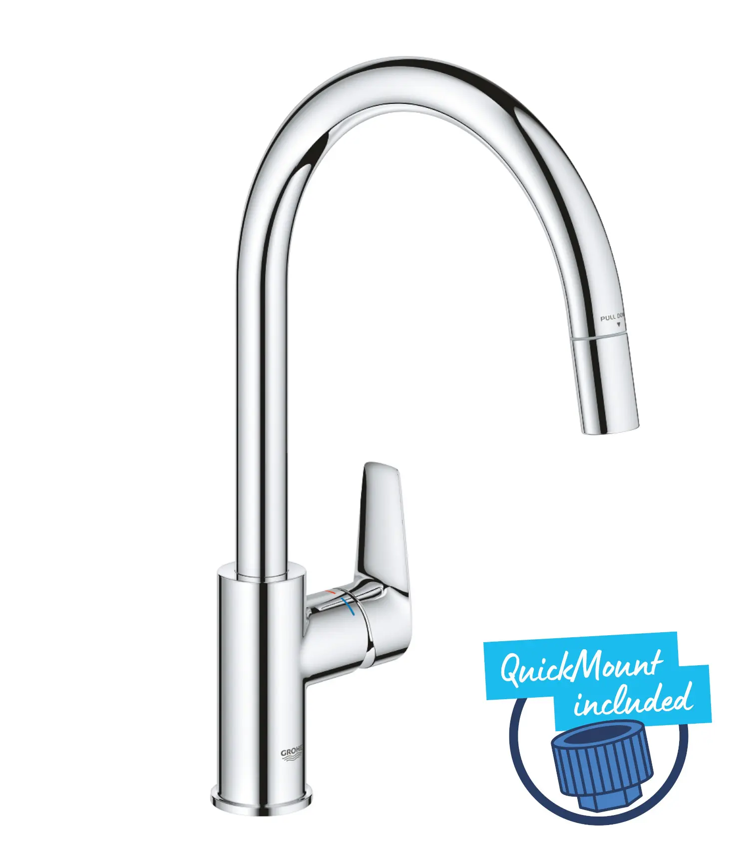 Grohe Start Edge - Keukenkraan Met Uittrekbare Vuistdouche, Chroom 30550000 3 Grohe Start Edge - Keukenkraan Met Uittrekbare Vuistdouche, Chroom 30550000