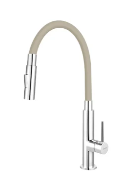 Novaservis Ferro - Keukenkraan Met Flexibele Arm, Dualspray, Beige /chroom 70730,0BE