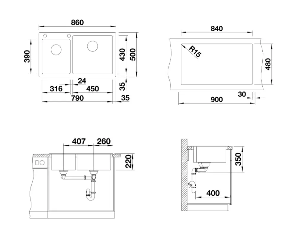Blanco Pleon 9 - Silgranit Spoelbak, 86x50 Cm, Grijze Rots 523058 4 Blanco Pleon 9 - Silgranit Spoelbak, 86x50 Cm, Grijze Rots 523058 - Afbeelding 2