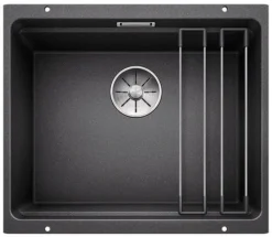 Blanco Etagon 500 - Silgranit Spoelbak, 53x46 Cm, Met Verschuifbare Rails, Zwart 525887