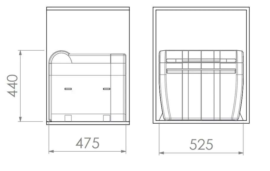 Elletipi City - Inbouw Afvalemmer, Met Gesplitst, 48 L PTA 5045A 4 Elletipi City - Inbouw Afvalemmer, Met Gesplitst, 48 L PTA 5045A - Afbeelding 2