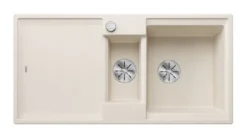 Blanco Adira - Silgranit Spoelbak, 10x5 Cm, Met Afvoerbediening En Toebehoren, InFino, Zacht Wit 527606