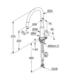 Kludi Bingo Star XS - Keukenkraan, Chroom/mat Zwart 468518778 5 Kludi Bingo Star XS - Keukenkraan, Chroom/mat Zwart 468518778 -SANITINO WINKEL 2c33dab8937675f4e817b00c