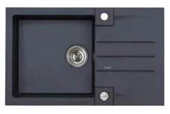 Alveus Rock - Granieten Spoelbak 78x48 Cm, Met Draaiknopbediening, Carbon 1090942