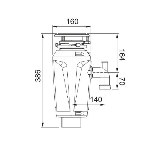 Franke Toebehoren - Spoelbak-shredder Voor Keukenafval Slim 75 134.0715.096 4 Franke Toebehoren - Spoelbak-shredder Voor Keukenafval Slim 75 134.0715.096 - Afbeelding 2