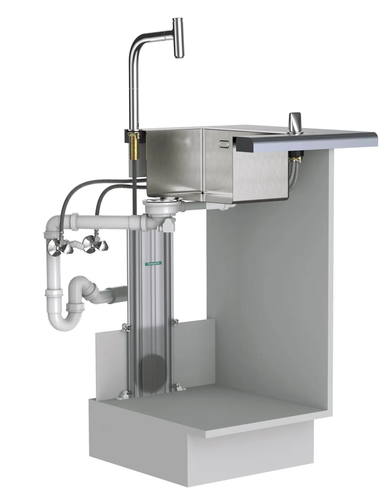 Hansgrohe M81 - Aquno Select Keukenkraan Met Uittrekbare Vuistdouche En Platte Douchestraal, SBox, Chroom 73831000 10 Hansgrohe M81 - Aquno Select Keukenkraan Met Uittrekbare Vuistdouche En Platte Douchestraal, SBox, Chroom 73831000 - Afbeelding 8