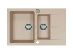 Alveus Cadit - Silgranit Spoelbak, 79x50 Cm, Met Afvoerbediening, Terra 1131358