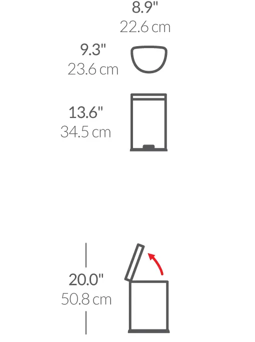 Simplehuman Afvalemmers - Afvalbak 6 L, Gebrosteld Rvs CW1834CB 4 Simplehuman Afvalemmers - Afvalbak 6 L, Gebrosteld Rvs CW1834CB - Afbeelding 2