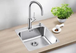 Blanco Supra 400 - Spoelbak, 50x44 Cm, Met Afvoerbediening, Geborsteld Rvs 526353 -SANITINO WINKEL 3ce92444f6f651e00084f024