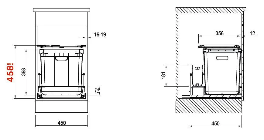 Franke Sorters - Inbouw Prullenbak 350-45 121.0307.553 4 Franke Sorters - Inbouw Prullenbak 350-45 121.0307.553 - Afbeelding 2