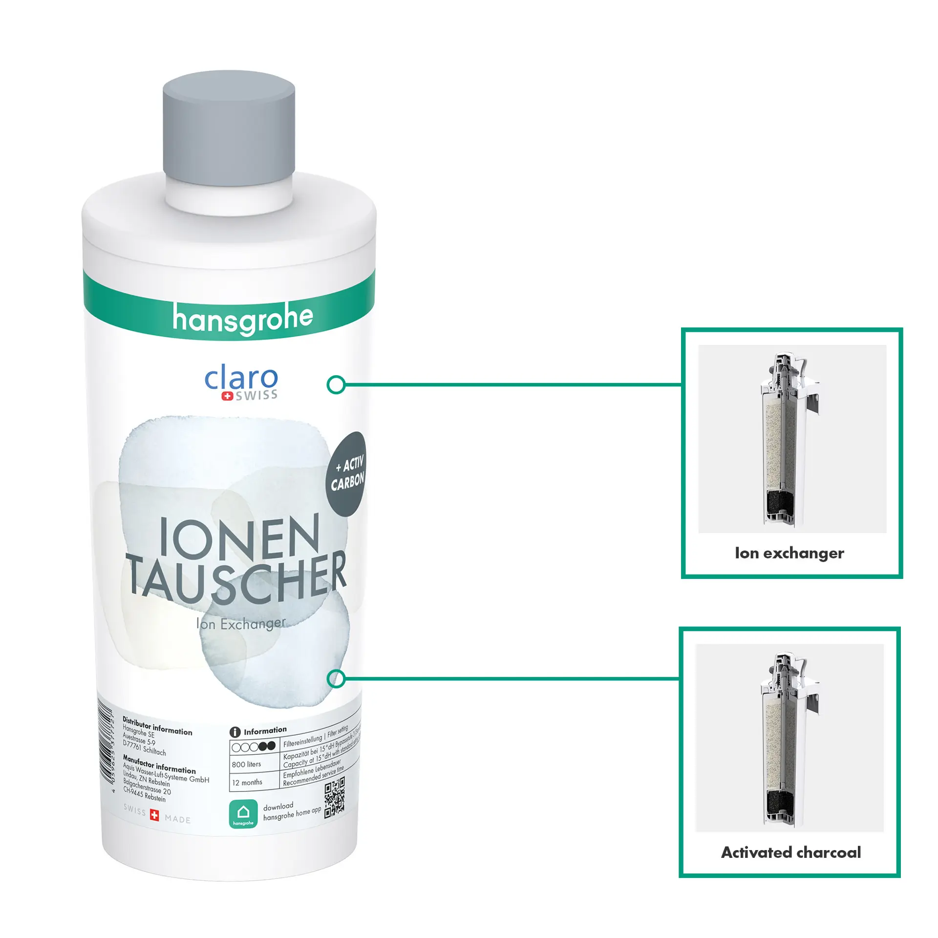 Hansgrohe Aqittura M91 - Filter Ionen-wisselaar En Actieve Kool 76815000 5 Hansgrohe Aqittura M91 - Filter Ionen-wisselaar En Actieve Kool 76815000 - Afbeelding 3