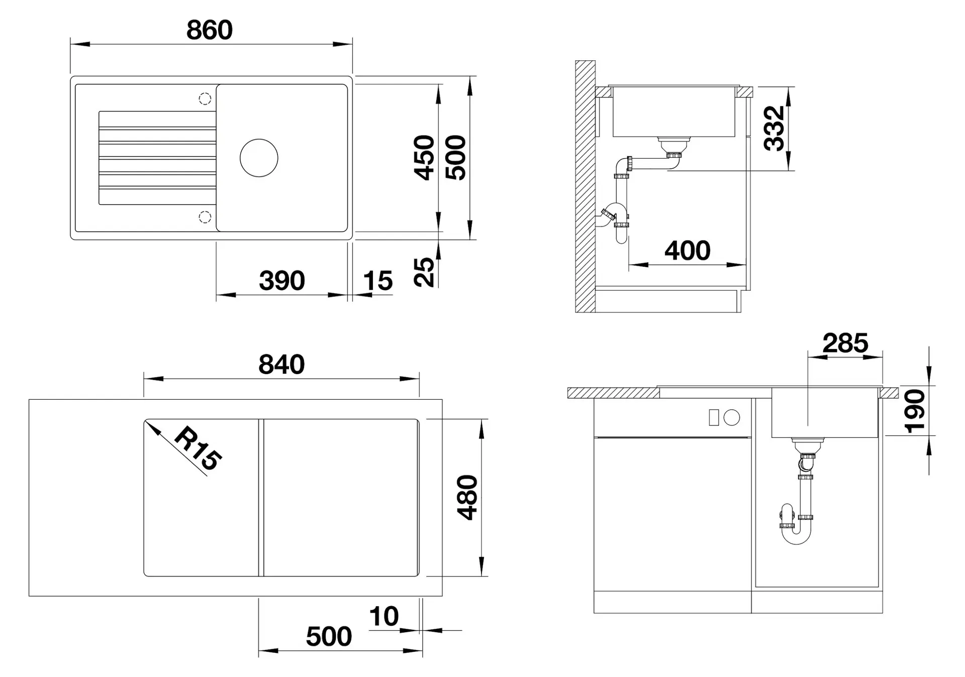 Blanco Zia 5 - Silgranite Spoelbak, 86x50 Cm, Met Afvoerbediening, Koffie 520510 4 Blanco Zia 5 - Silgranite Spoelbak, 86x50 Cm, Met Afvoerbediening, Koffie 520510 - Afbeelding 2