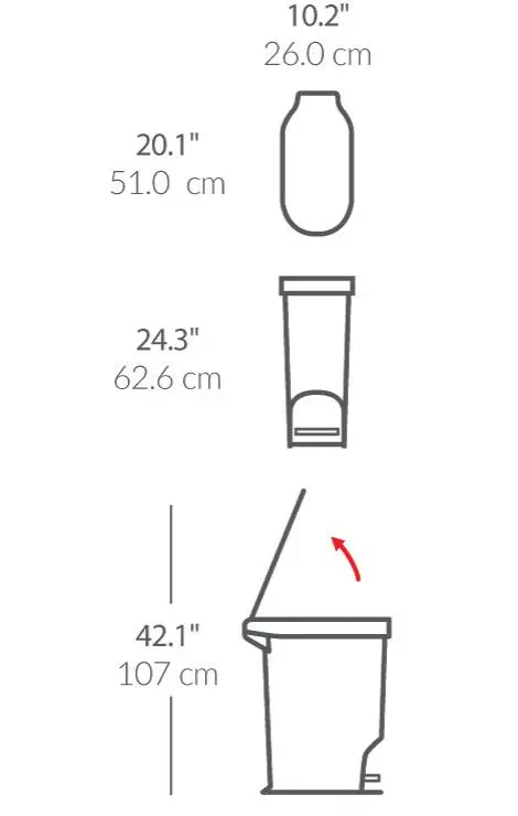 Simplehuman Afvalemmers - Afvalbak Slim 40 L, Zwart CW1390 4 Simplehuman Afvalemmers - Afvalbak Slim 40 L, Zwart CW1390 - Afbeelding 2
