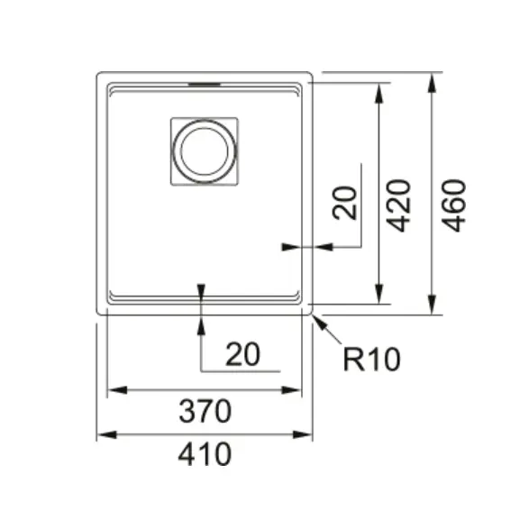Franke Kubus 2 - Fragraniet Spoelbak KNG 110-37, 41x46 Cm, Grijs Leisteen 125.0713.982 4 Franke Kubus 2 - Fragraniet Spoelbak KNG 110-37, 41x46 Cm, Grijs Leisteen 125.0713.982 - Afbeelding 2