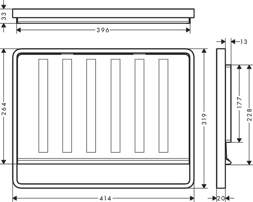 Hansgrohe Toebehoren - Schuifbare Lekbak, RVS 40962800 4 Hansgrohe Toebehoren - Schuifbare Lekbak, RVS 40962800 - Afbeelding 2