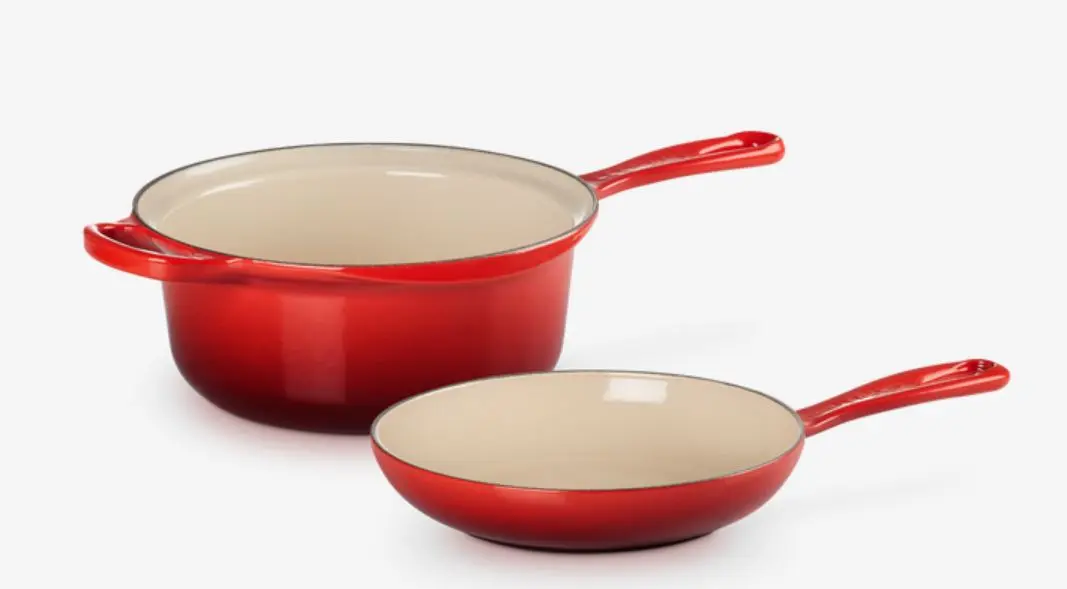 Le Creuset - Set Steelpan En Koekenpan, Inhoud 2,3 L, Cerise 25044220602460 3 Le Creuset - Set Steelpan En Koekenpan, Inhoud 2,3 L, Cerise 25044220602460