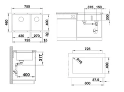 Blanco Subline 430/270 - Silgranit Spoelbak, 76x46 Cm, Zwart 525991 6 Blanco Subline 430/270 - Silgranit Spoelbak, 76x46 Cm, Zwart 525991 -SANITINO WINKEL 4a28689d320bac869c3608c8 1