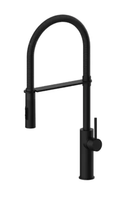 Paffoni Light - Keukenkraan Professional Met Flexibele Arm, Mat Zwart LIG179NONO