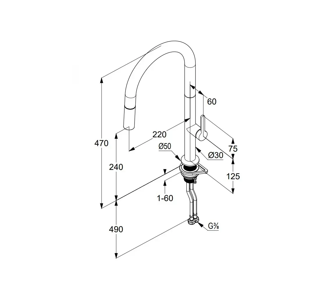 Kludi Aurea - Keukenkraan Met Uittrekbare Handdouche, Chroom 558520575 4 Kludi Aurea - Keukenkraan Met Uittrekbare Handdouche, Chroom 558520575 - Afbeelding 2