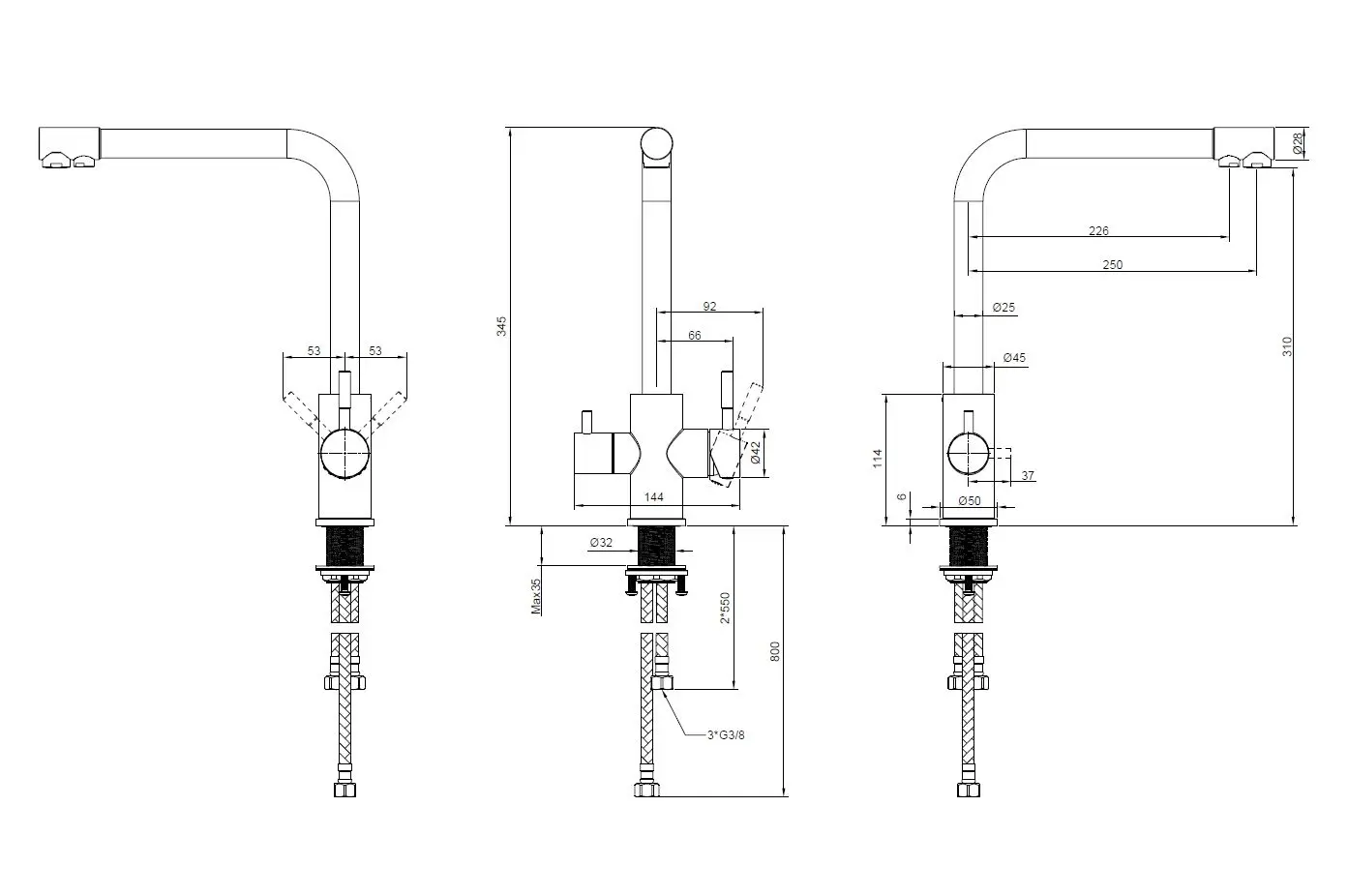 Kielle Wimeo - Keukenkraan Inclusief Filter, Chroom 10525SFI50 5 Kielle Wimeo - Keukenkraan Inclusief Filter, Chroom 10525SFI50 - Afbeelding 3