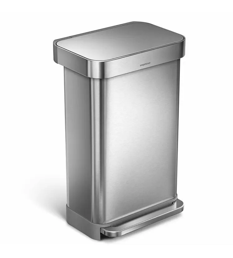 Simplehuman Afvalemmers - Pedaalemmer Met Zakenhouder, 45 L, Gebrosteld Rvs CW2024 3 Simplehuman Afvalemmers - Pedaalemmer Met Zakenhouder, 45 L, Gebrosteld Rvs CW2024