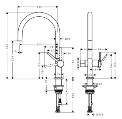 Hansgrohe M54 - Talis 220 Keukenkraan, Met Stopkraan Voor Vaatwasser, Chroom 72805000 -SANITINO WINKEL 51755617b66cff666caf04a4