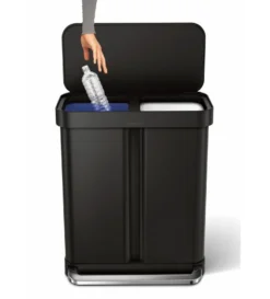 Simplehuman Afvalemmers - Afvalbak Voor Gescheiden Afval, Met Zakvak, 58 L, Matzwart CW2093 -SANITINO WINKEL 53b1326e7a2f7811bb9c4855