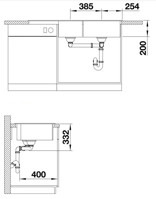 Blanco Naya 8 - Silgranit Spoelbak, 116x50 Cm, Zwart 525945 5 Blanco Naya 8 - Silgranit Spoelbak, 116x50 Cm, Zwart 525945 - Afbeelding 3