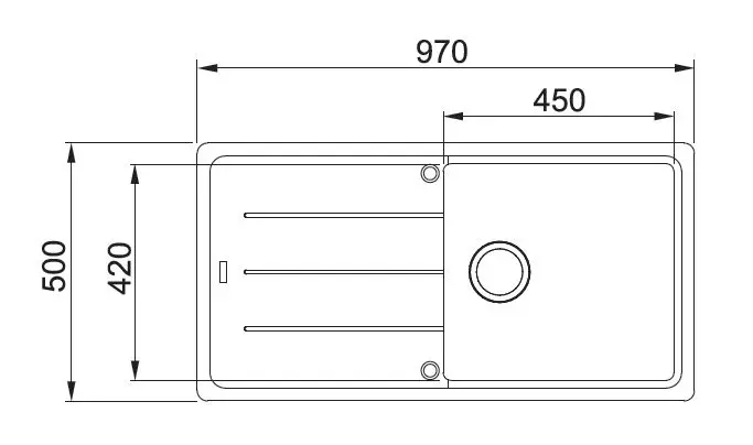 Franke Basis - Fragraniet Spoelbak BFG 611, 97x50 Cm, Mat Zwart 114.0661.511 4 Franke Basis - Fragraniet Spoelbak BFG 611, 97x50 Cm, Mat Zwart 114.0661.511 - Afbeelding 2