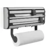 Leifheit Toebehoren - Keukenrolhouder Voor Wandmontage, Met Snijder, Zwart/zilver 25793