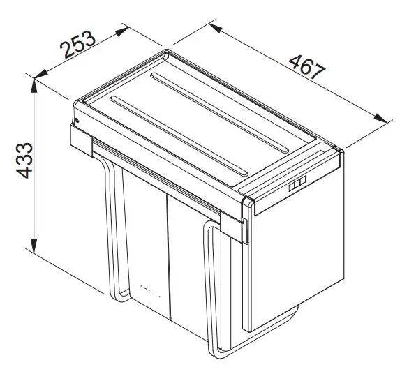 Franke Cube - Inbouw Afvalemmer Cube 30 134.0039.553 4 Franke Cube - Inbouw Afvalemmer Cube 30 134.0039.553 - Afbeelding 2