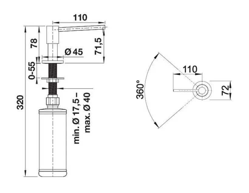 Blanco Accessoires - Afwasmiddeldispenser Piona, Chroom 517667 4 Blanco Accessoires - Afwasmiddeldispenser Piona, Chroom 517667 - Afbeelding 2